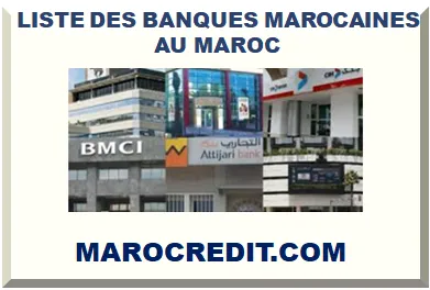 LISTE DES BANQUES MAROCAINES AU MAROC